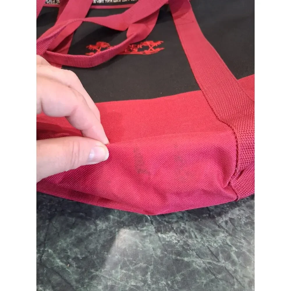 Trader Joe’s XL Insulated Tote Bag Black Red Reusable Grocery Cooler Beach Trip